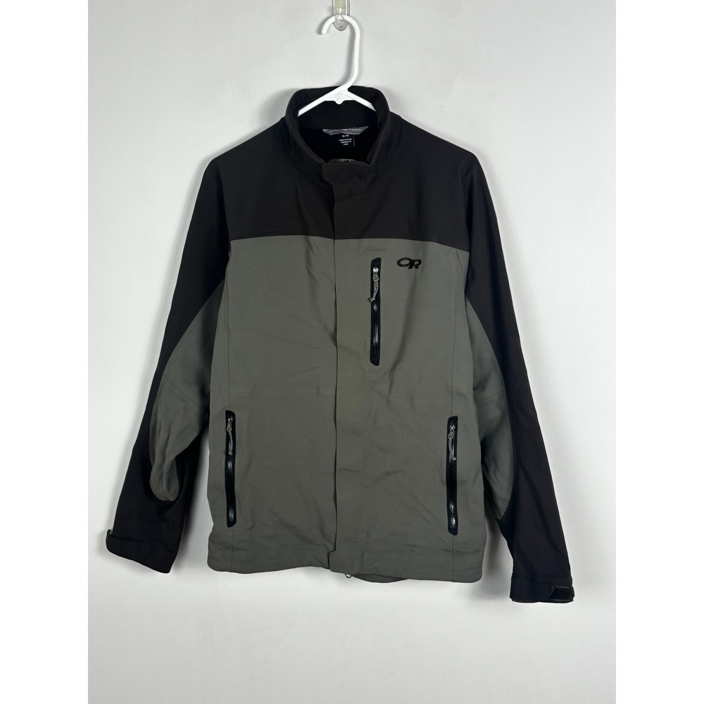 Outdoor Research Mens Jacket Grey Size Medium‎ Full Zipper Coat Foray Black Rain